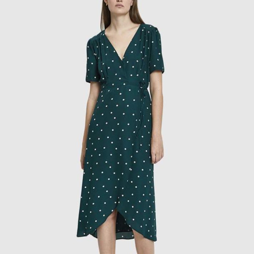 NWOT - Farrow Elsa Polka-Dot Wrap Dress, Sz S, MSRP $89